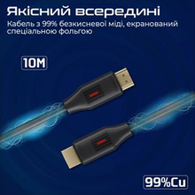Кабель PATRON HDMI M - HDMI M 10.0m V2.0 4K60Hz Вlack (PN-HDMI-2.0-10)