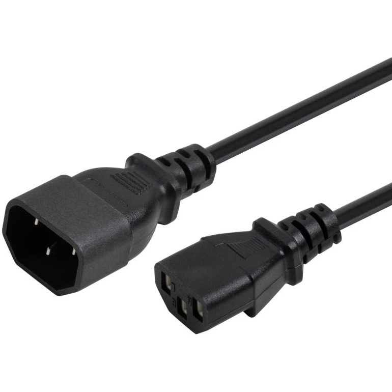 Кабель питания VINGA C13 to C14 1.8 м 0.75 мм 2 copper (VYPCC13141875CU) Разъем 1 C14 (папа)