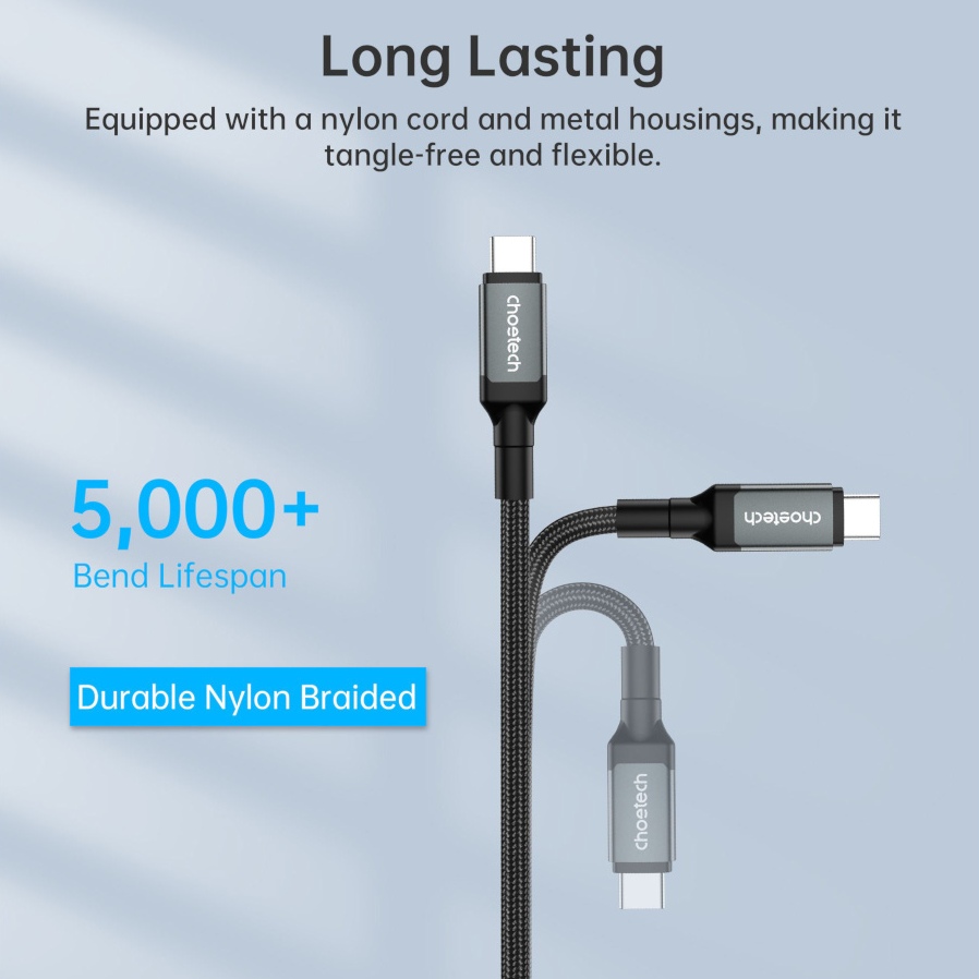 Кабель CHOETECH XCC-1040 USB Type-C - USB Type-C 4 GEN3 1.2 м Разъем 2 USB тип C (папа)