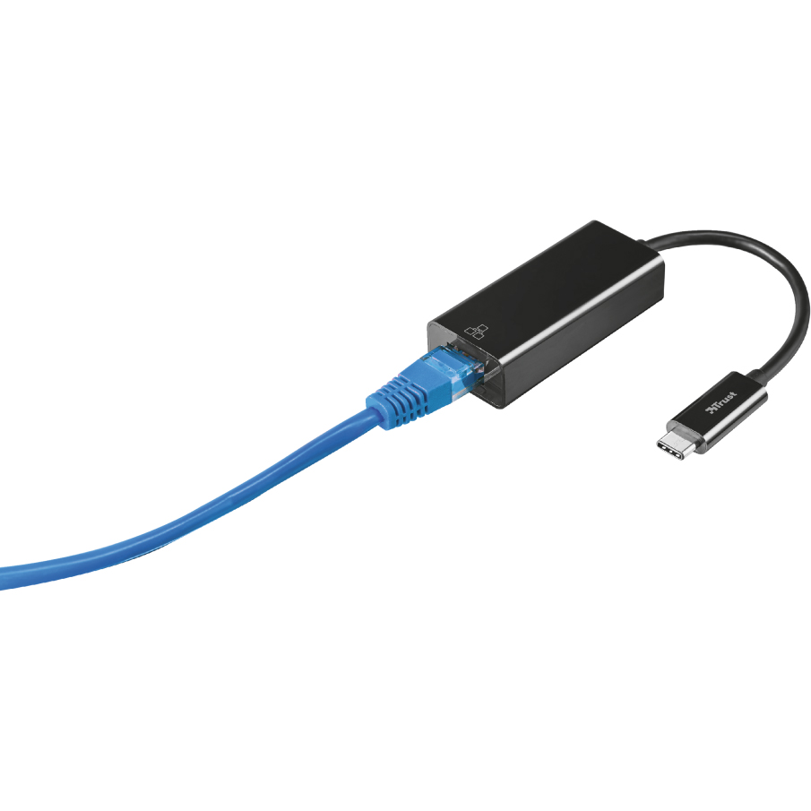 Адаптер TRUST USB-C TO ETHERNET ADAPTER (21491) Разъем 2 RJ45