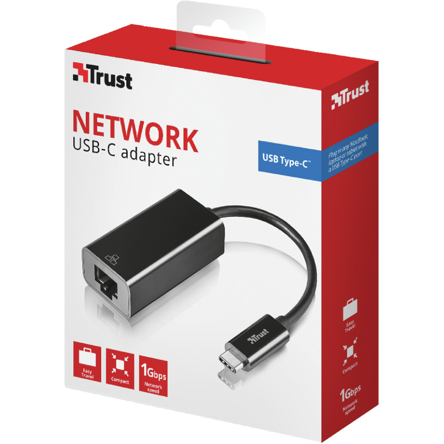 Внешний вид Адаптер TRUST USB-C TO ETHERNET ADAPTER (21491)