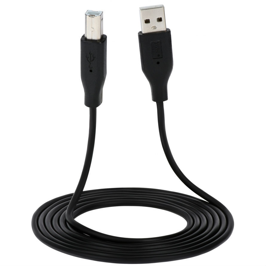 Кабель 2E USB 2.0 (AM/BM) DSTP 1.8 M black (2E-W-3169m1.8)