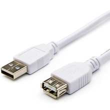 Удлинитель ATCOM USB 2.0 AM/AF ferrite 0.8m white (3788)