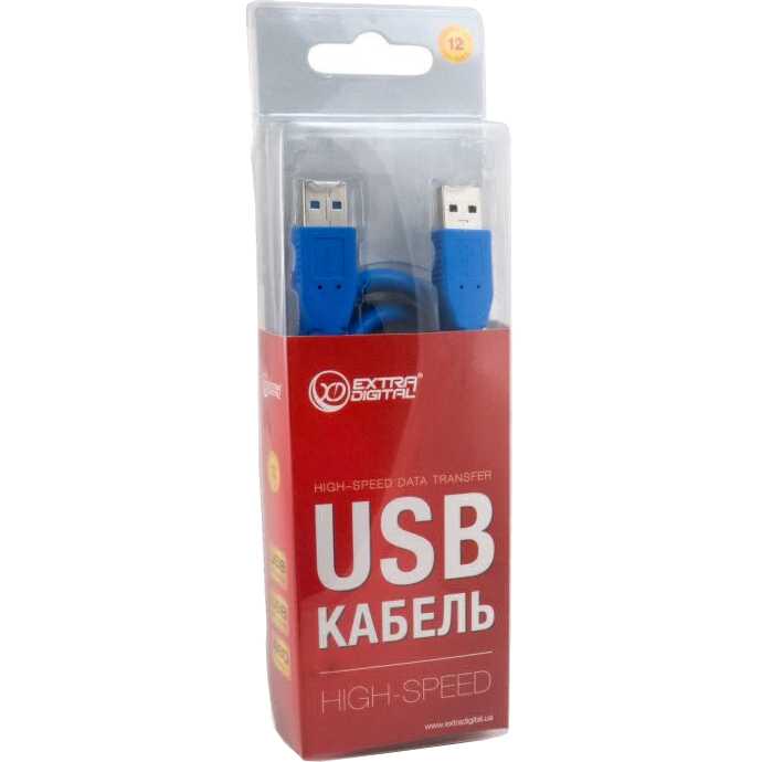 Кабель EXTRADIGITAL USB 3.0 AM – AM 1.5 м (KBU1629) Разъем 2 USB тип А (папа)