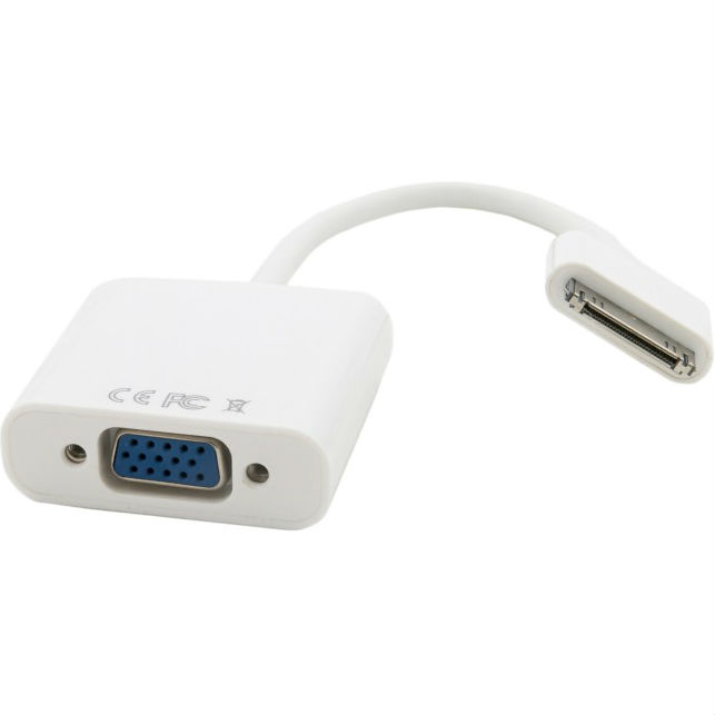 Кабель EXTRADIGITAL Apple 30-pin to VGA, 0.15m White (KBA1649)