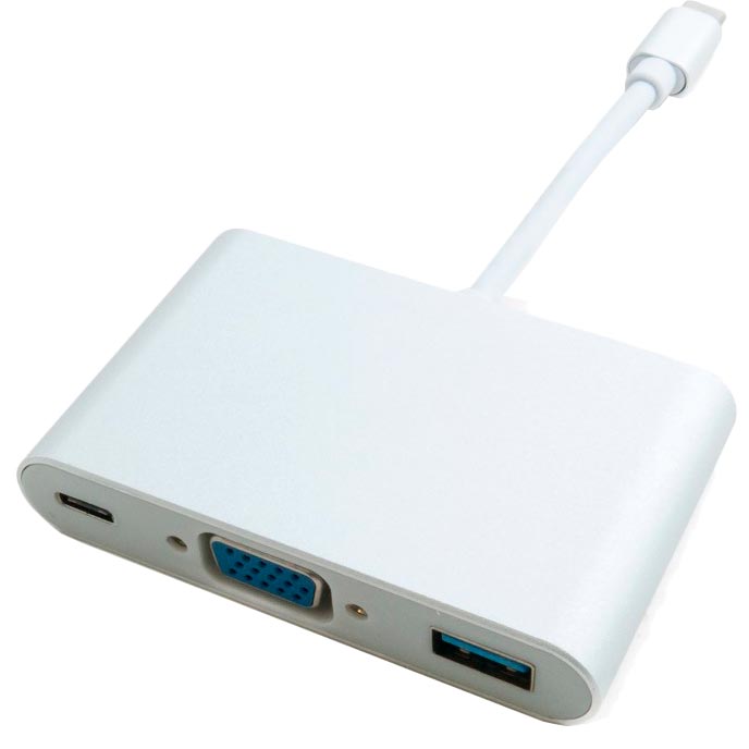 Перехідник EXTRADIGITAL USB Type-C to VGA/USB 3.0/Type-C (KBV1690)