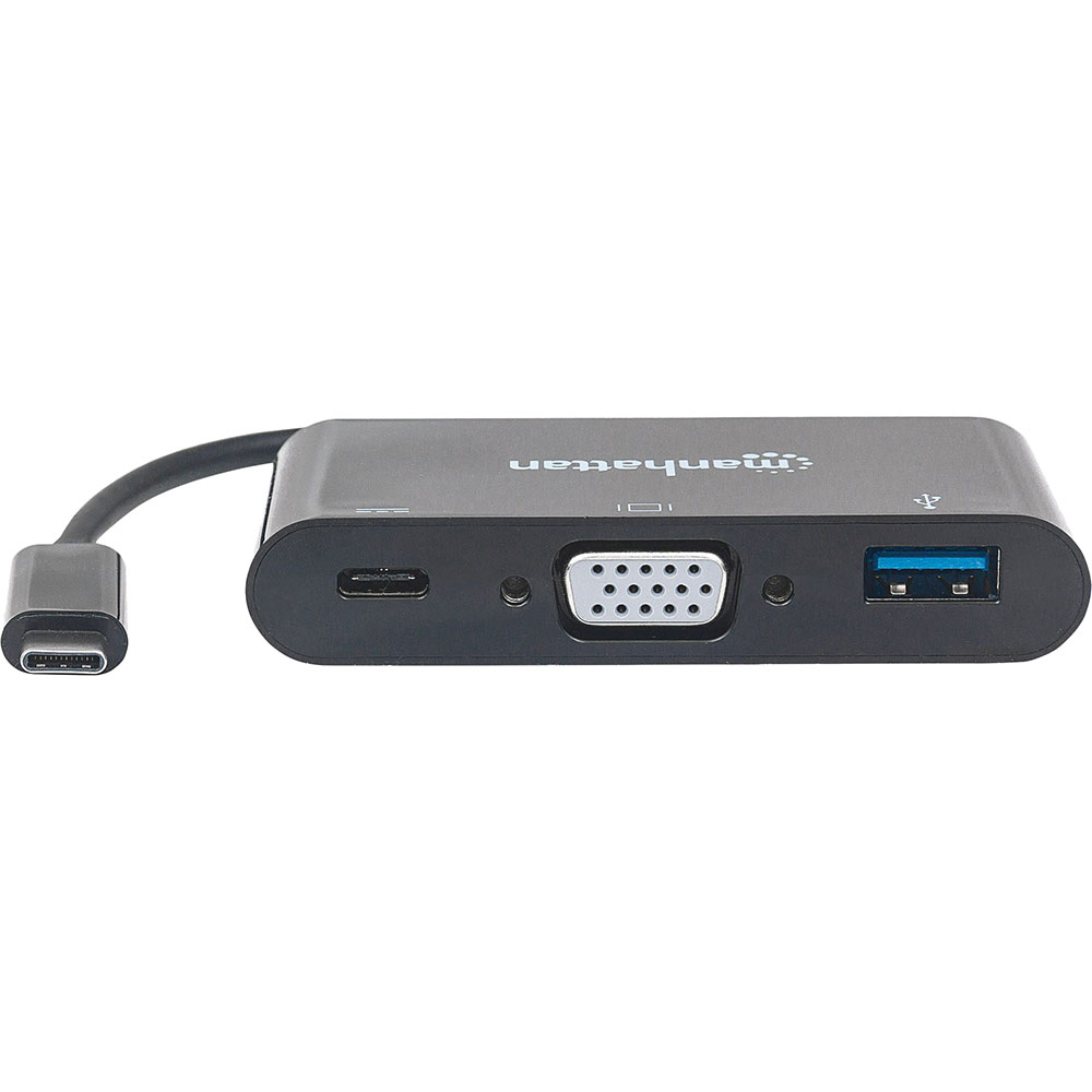 Переходник Manhattan USB Type-C - USB/VGA/USB Type-C 0.08 м Black (152044) Вид переходник