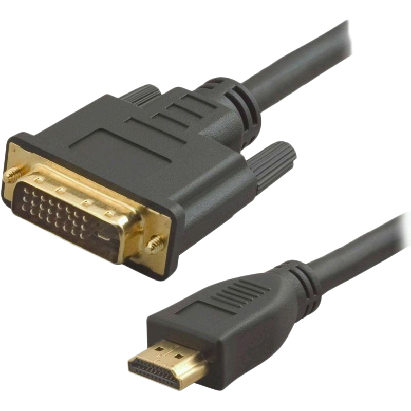 Кабель ATCOM DVI-HDMI ferite 24pin 5.0m Black (9154)