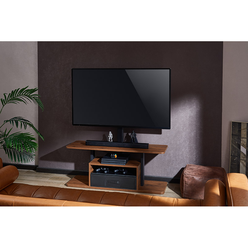 В Украине Тумба со стойкой OFFICEPRO TVS600 37"-80" Black/Walnut wood