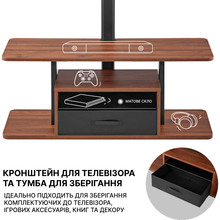 Тумба со стойкой OFFICEPRO TVS600 37"-80" Black/Walnut wood