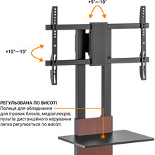 Стійка OFFICEPRO TVS535 37"-80" Black/Walnut wood