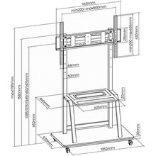 Тумба зі стійкою GEMBIRD 37" - 100" (TVS-100F-01)