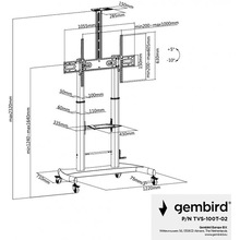 Стійка GEMBIRD TVS-100T-02 60"-100" (8716309129060)