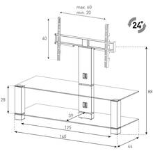 Тумба со стойкой SONOROUS PL 2414-C-INX