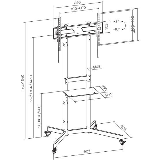 Фото Стійка ITECH T1043TE Black