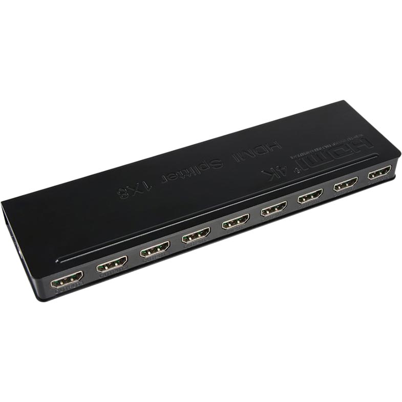 Спліттер PowerPlant HDSP8-M HDMI - 8 х HDMI Black (CA911516) Конектори мама-мама