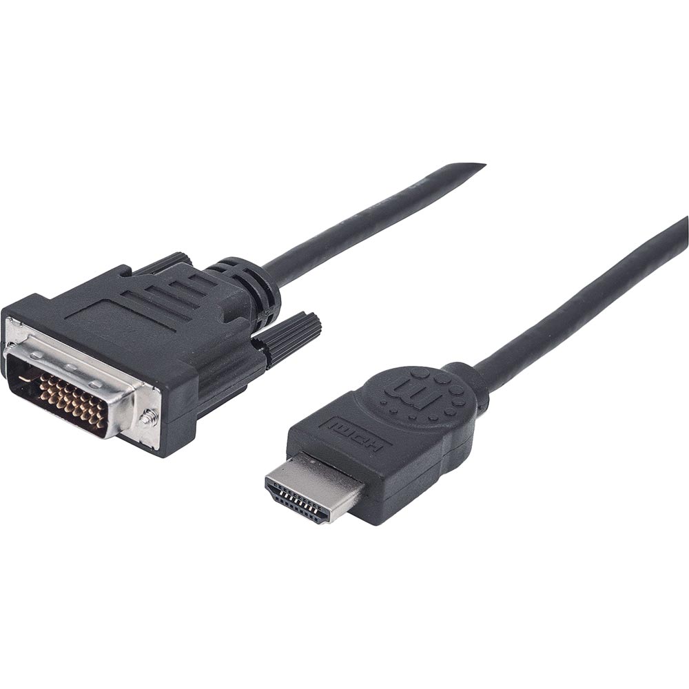 Кабель Manhattan HDMI - DVI-D 1.8 м Black (372503)