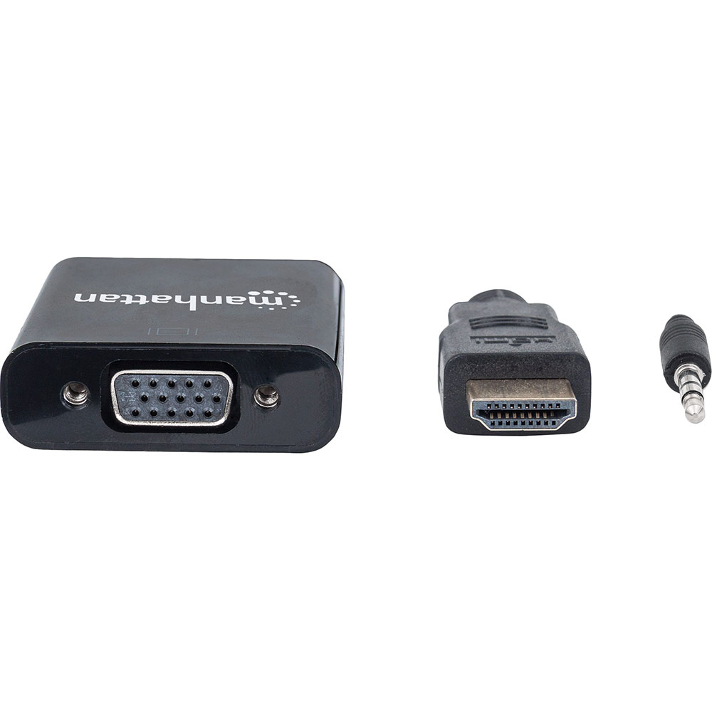 Перехідник Manhattan HDMI - VGA + 3.5 мм 0.5 м Black (151559) Вид перехідник