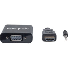 Перехідник Manhattan HDMI - VGA + 3.5 мм 0.5 м Black (151559)