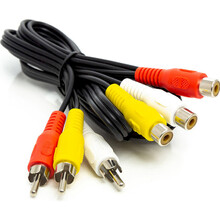 Купити у Запоріжжі - Кабель POWERPLANT 3*RCA (M) - 3*RCA (F) 1 м (CA912049)