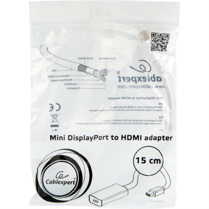 Переходник CABLEXPERT Mini DisplayPort - HDMI (A-mDPM-HDMIF-02-W) Вид переходник