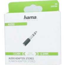 Перехідник HAMA 6.3 mm Jack 3.5 mm Stereo Jack Black (205194)