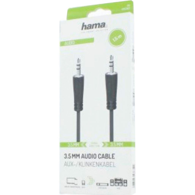 Кабель HAMA 3.5 mm Jack 3.5 mm Jack Stereo 1.5 m Black Вид кабель