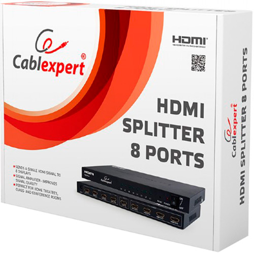 Разветвитель CABLEXPERT HDMI - 8 x HDMI Black (DSP-8PH4-03) Тип разъема HDMI - HDMI 