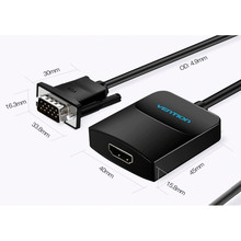 Перехідник VENTION VGA-HDMI 0.2 м Black (ACNBB)