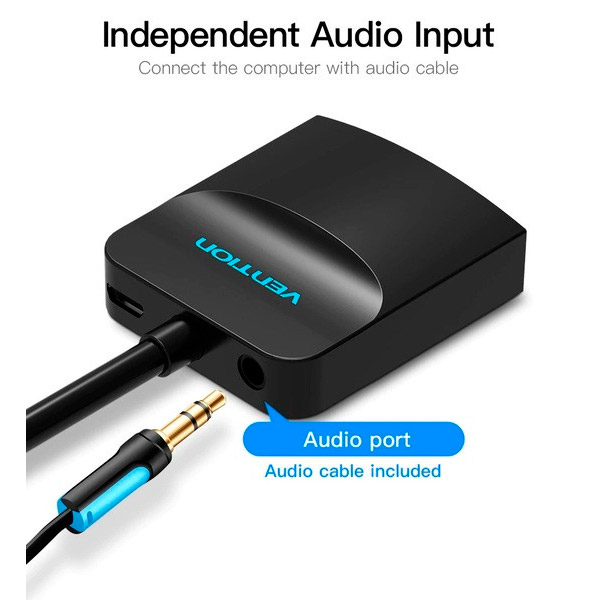Перехідник VENTION VGA-HDMI 0.2 м Black (ACNBB) Версія HDMI 1.4