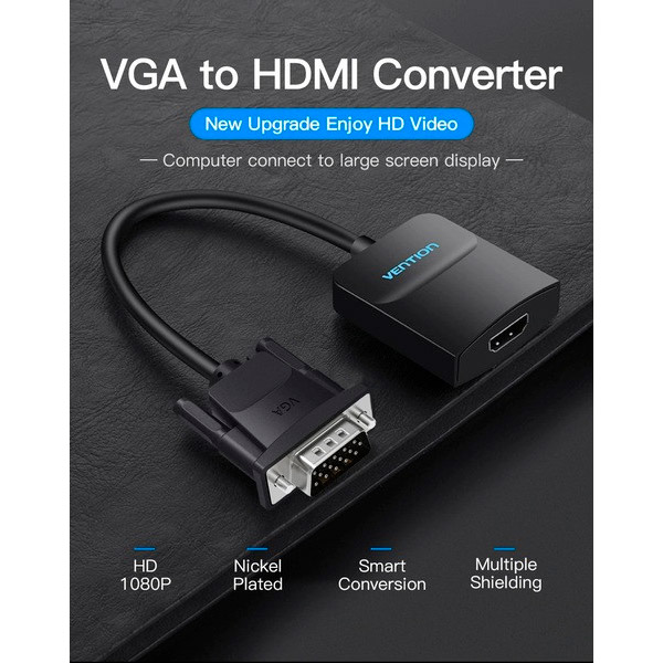 Перехідник VENTION VGA-HDMI 0.2 м Black (ACNBB) Вид перехідник