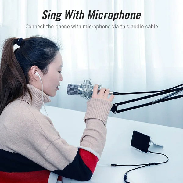 Кабель VENTION Audio 3.5 mm M 4pin - 2x3.5mm F Black Metal Type 0.3 м (BBVBY) Коннекторы папа-мама