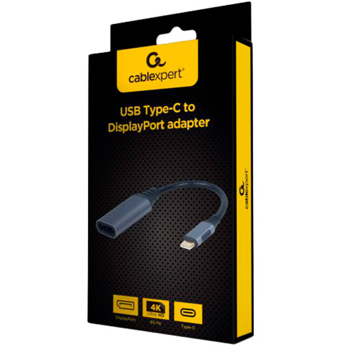 Кабель CABLEXPERT USB Type-C - DisplayPort 0.15 м Black (A-USB3C-DPF-01) Тип роз'єму USB Type-C - DisplayPort