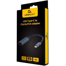 Кабель CABLEXPERT USB Type-C - DisplayPort 0.15 м Black (A-USB3C-DPF-01)
