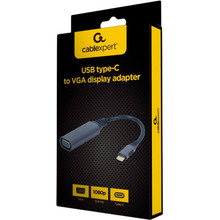 Кабель CABLEXPERT USB Type-C - VGA 0.15 м Black (A-USB3C-HDMIVGA-01)