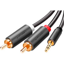 Кабель UGREEN AV102 mini-jack 3.5 мм - 2RCA 1.5 м Gray (10511)