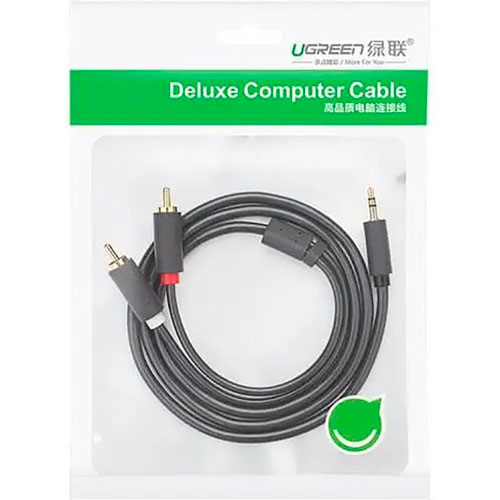 Изображение Кабель UGREEN AV102 mini-jack 3.5 мм - 2RCA 3 м Gray (10512)