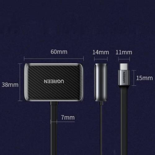 Перехідник UGREEN USB 2.0 - HDMI+VGA CM303 Black (70549) Конектори папа-мама