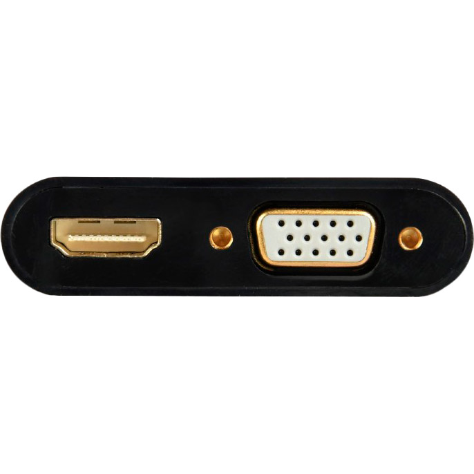 Кабель CABLEXPERT HDMI - HDMI + VGA + аудио 3.5 мм Black (A-HDMIM-HDMIFVGAF-01) Тип разъема HDMI - HDMI + VGA + аудио 3.5 мм