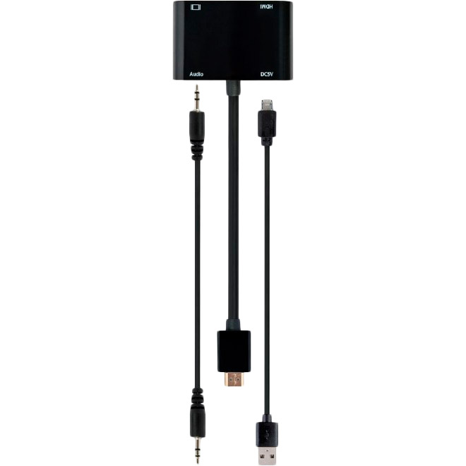 Кабель CABLEXPERT HDMI - HDMI + VGA + аудио 3.5 мм Black (A-HDMIM-HDMIFVGAF-01) Коннекторы мама-папа