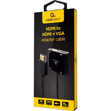 Кабель CABLEXPERT HDMI - HDMI + VGA + аудио 3.5 мм Black (A-HDMIM-HDMIFVGAF-01)