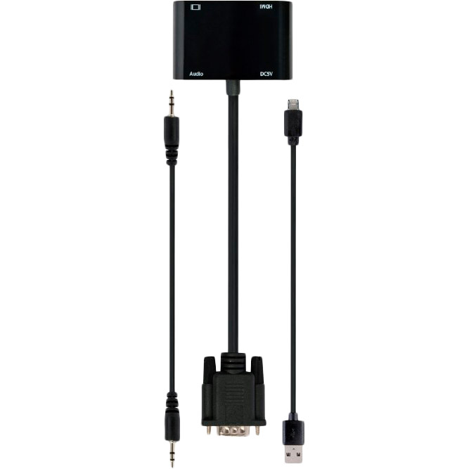 Кабель CABLEXPERT VGA - HDMI + VGA + аудіо 3.5 мм Black (A-VGA-HDMI-02) Конектори папа-мама
