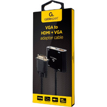Кабель CABLEXPERT VGA - HDMI + VGA + аудіо 3.5 мм Black (A-VGA-HDMI-02)