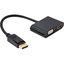 Кабель CABLEXPERT DisplayPort - HDMI + VGA Black (A-DPM-HDMIFVGAF-01)