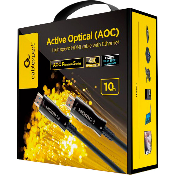 Кабель CABLEXPERT (AOC) HDMI V.2.0 4К 60Гц 10 м Black (CCBP-HDMI-AOC-10M-02) Вид кабель