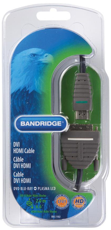 Кабель BANDRIDGE BLUE BVL1102 DVI to HDMI 2m