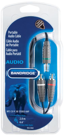 Кабель BANDRIDGE BLUE BAL3402 Audio 3.5 mm - RCA 2m