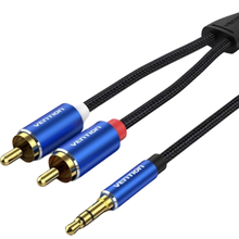 Кабель VENTION AUX 3.5 мм M - 2xRCA M 1.5 м Blue (BCPLG)