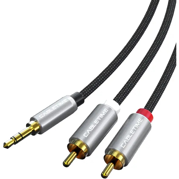 Кабель CABLETIME AUX 3.5 mm M - 2xRCA M 1.8м Black (CF13K) Кабель CABLETIME AUX 3.5 mm M - 2xRCA M 1.8м Black (CF13K)