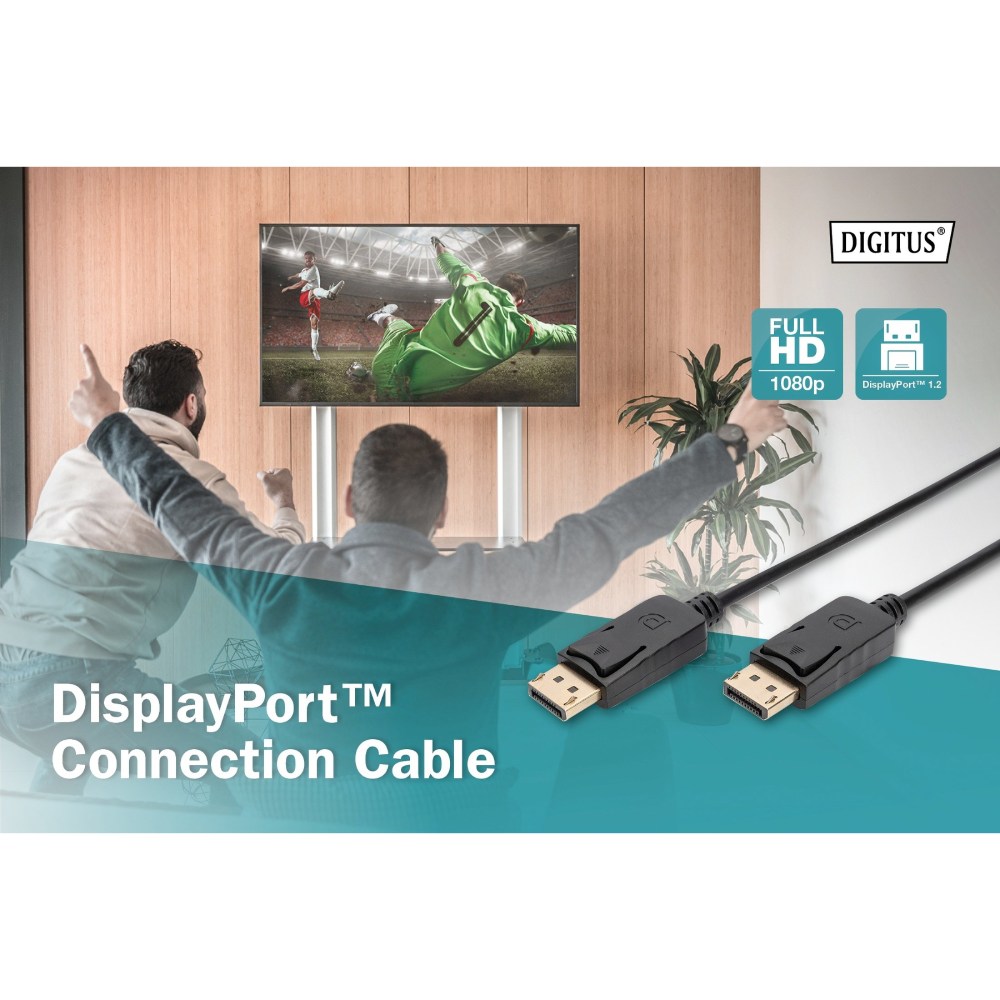 Кабель DIGITUS DisplayPort 15 м Black (AK-340100-150-S) Довжина 15